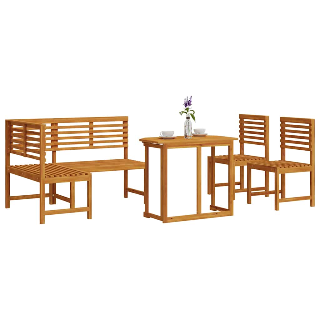 Gartenbänke Set 4 pcs Braun Akazie Massivholz