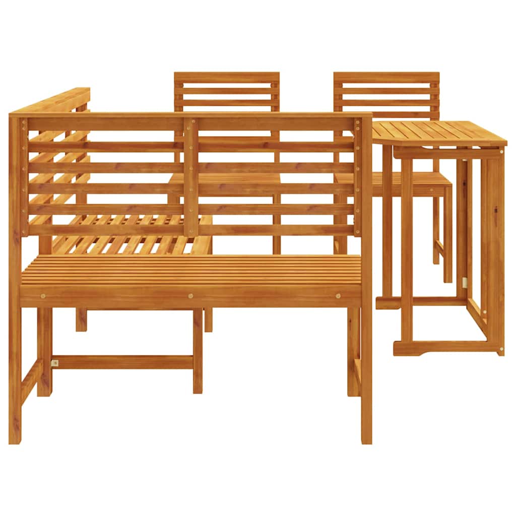Gartenbänke Set 4 pcs Braun Akazie Massivholz
