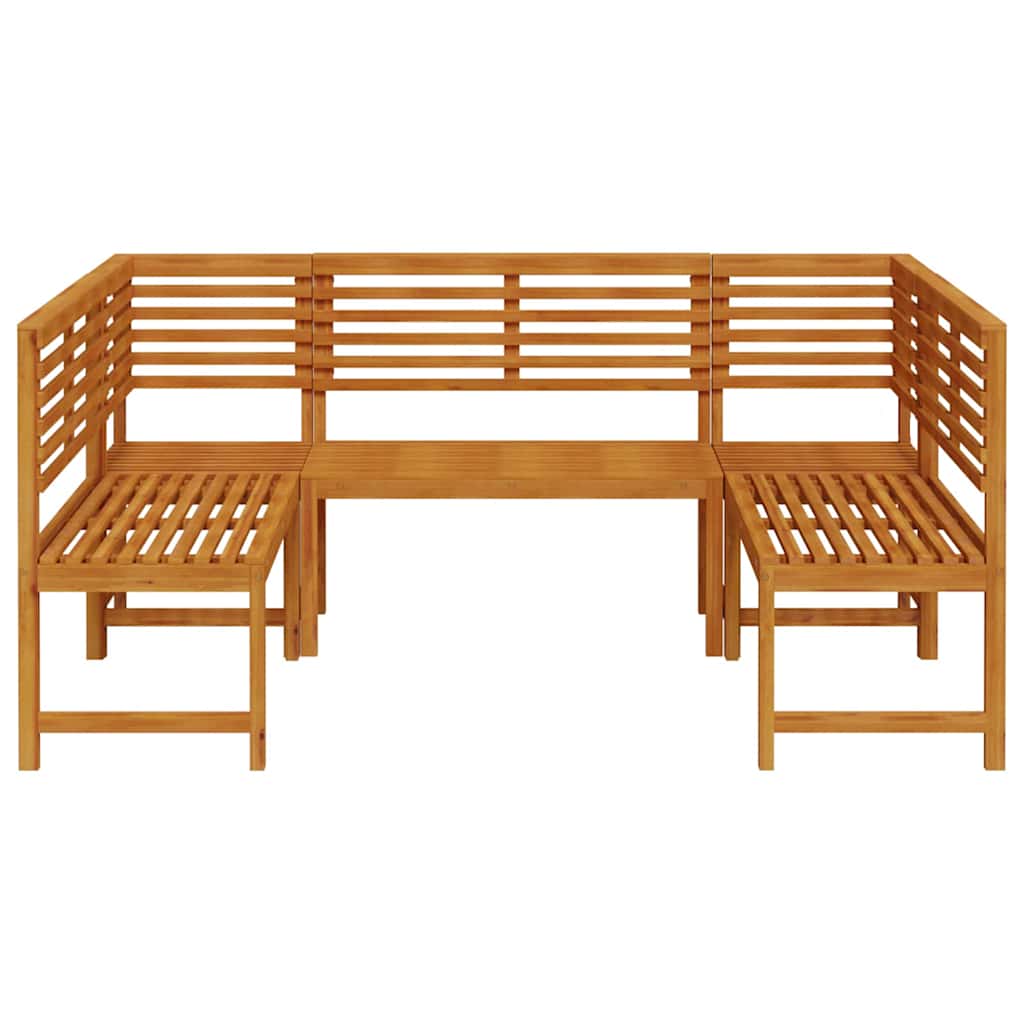 Gartenbänke Set 5 pcs Braun Akazie Massivholz