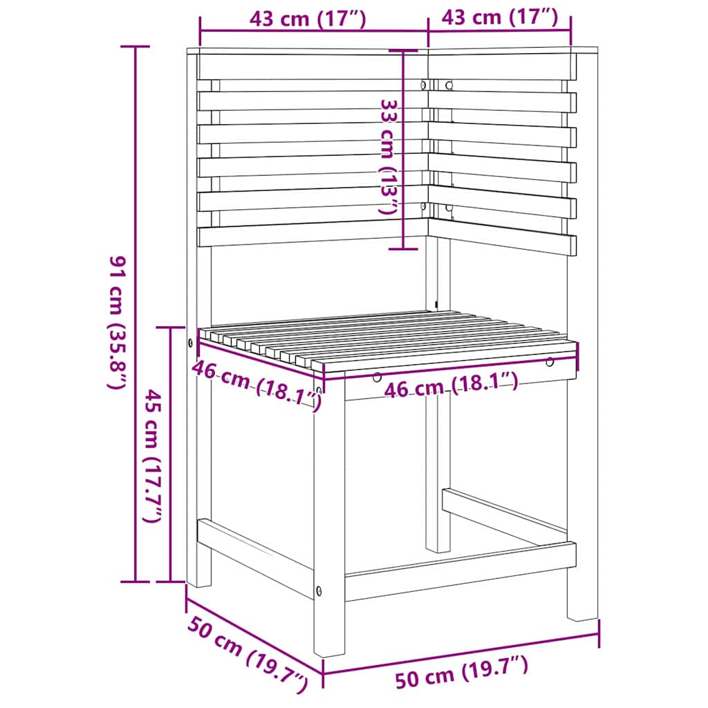 Gartenbänke Set 5 pcs Braun Akazie Massivholz