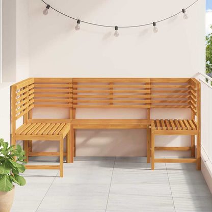 Gartenbänke Set 3 pcs Braun Akazie Massivholz