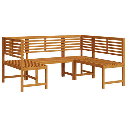 Gartenbänke Set 3 pcs Braun Akazie Massivholz