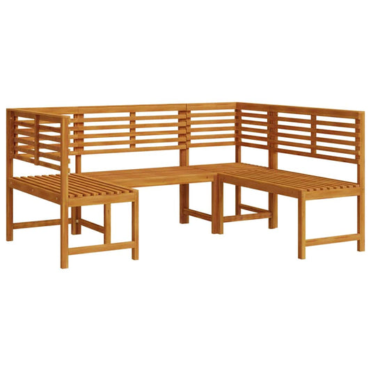 Gartenbänke Set 3 pcs Braun Akazie Massivholz