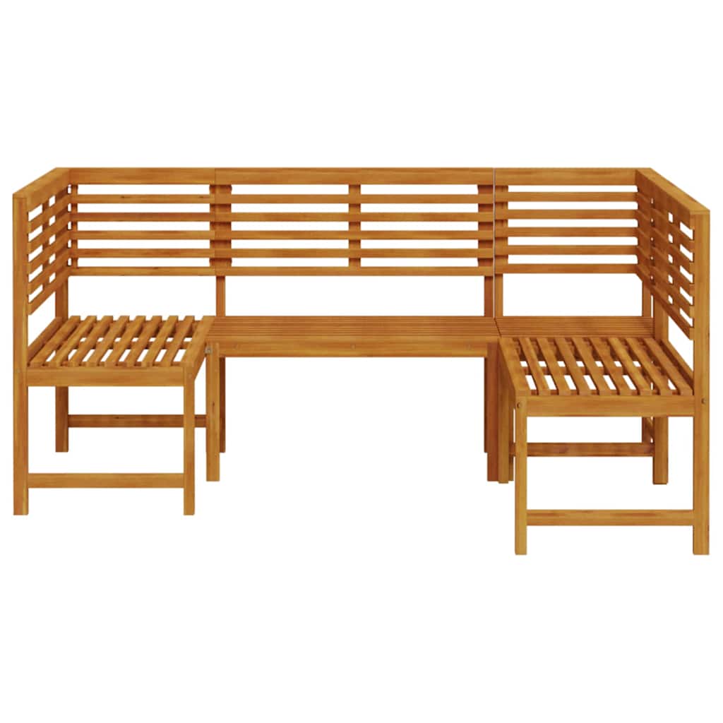 Gartenbänke Set 3 pcs Braun Akazie Massivholz