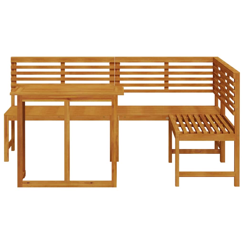 Gartenbänke Set 3 pcs Braun Akazie Massivholz