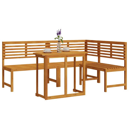 Gartenbänke Set 3 pcs Braun Akazie Massivholz
