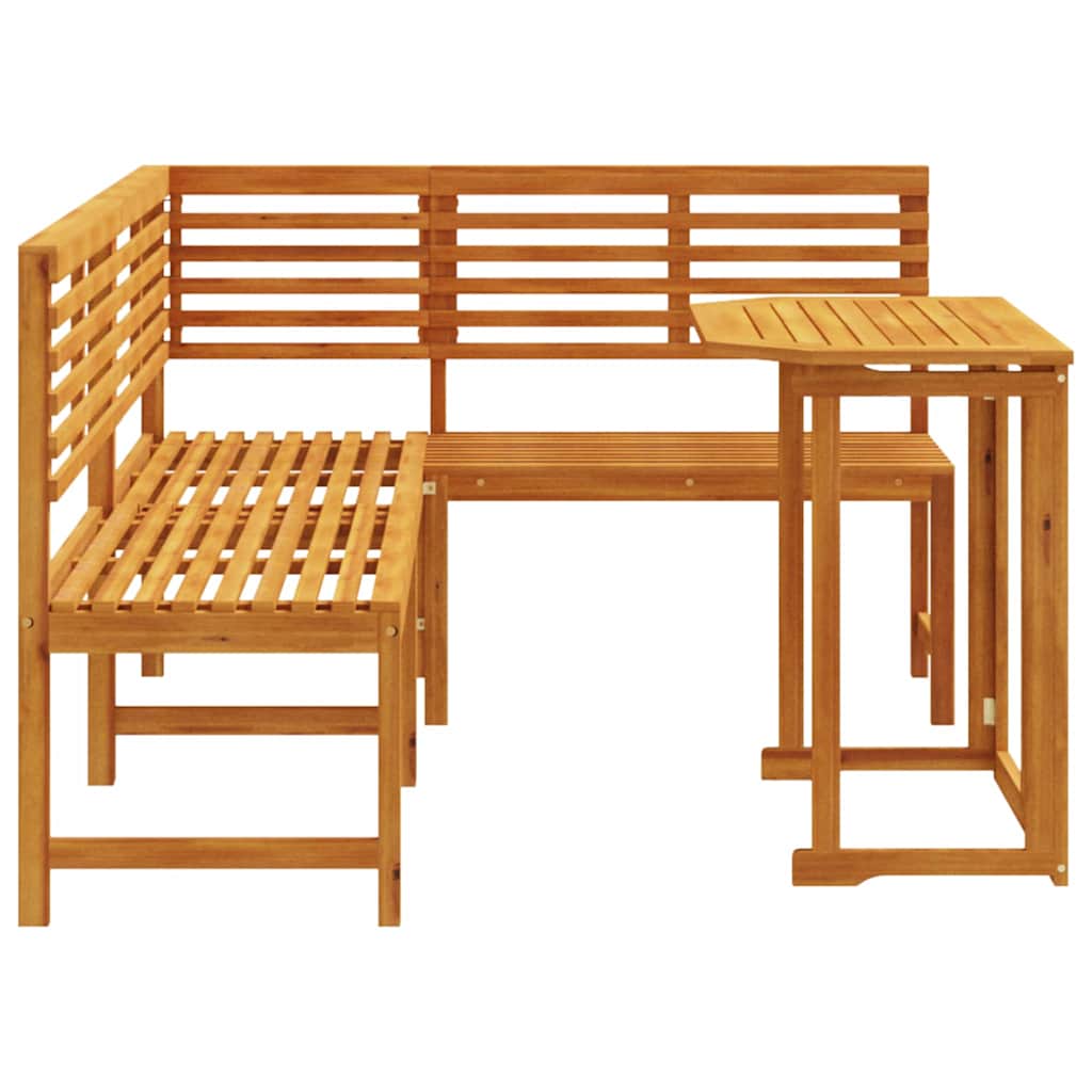 Gartenbänke Set 3 pcs Braun Akazie Massivholz