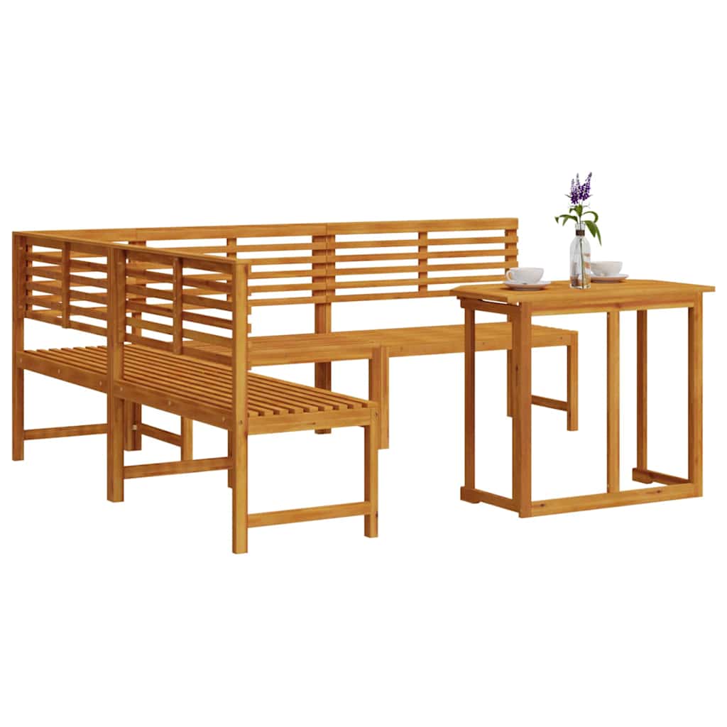 Gartenbänke Set 4 pcs Braun Akazie Massivholz