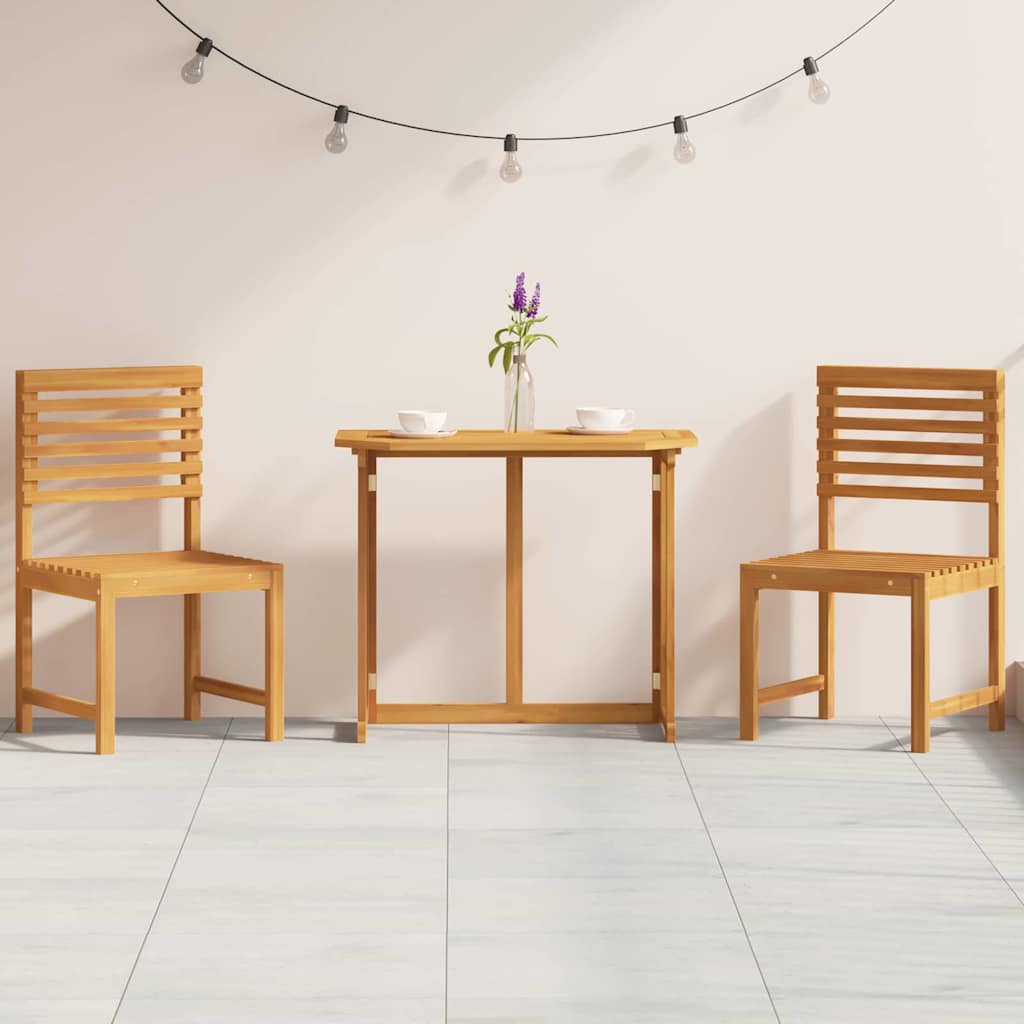 Garten Bistro Set 3 pcs Braun Akazie Massivholz