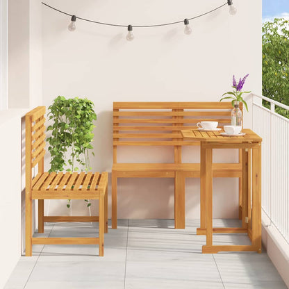 Garten Bistro Set 3 pcs Braun Akazie Massivholz