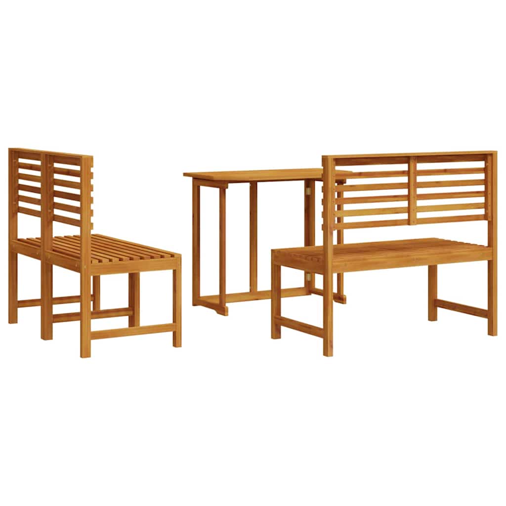Garten Bistro Set 3 pcs Braun Akazie Massivholz