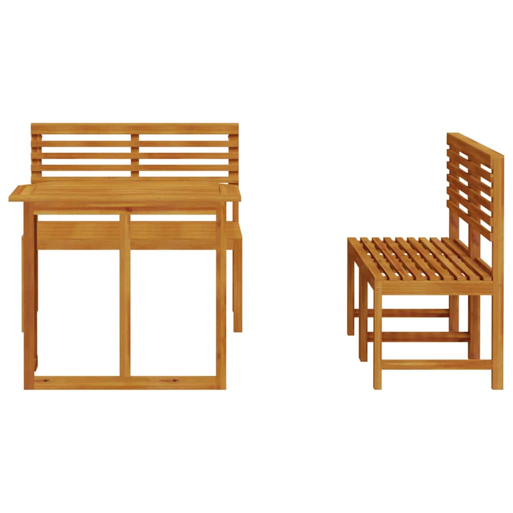 Garten Bistro Set 3 pcs Braun Akazie Massivholz