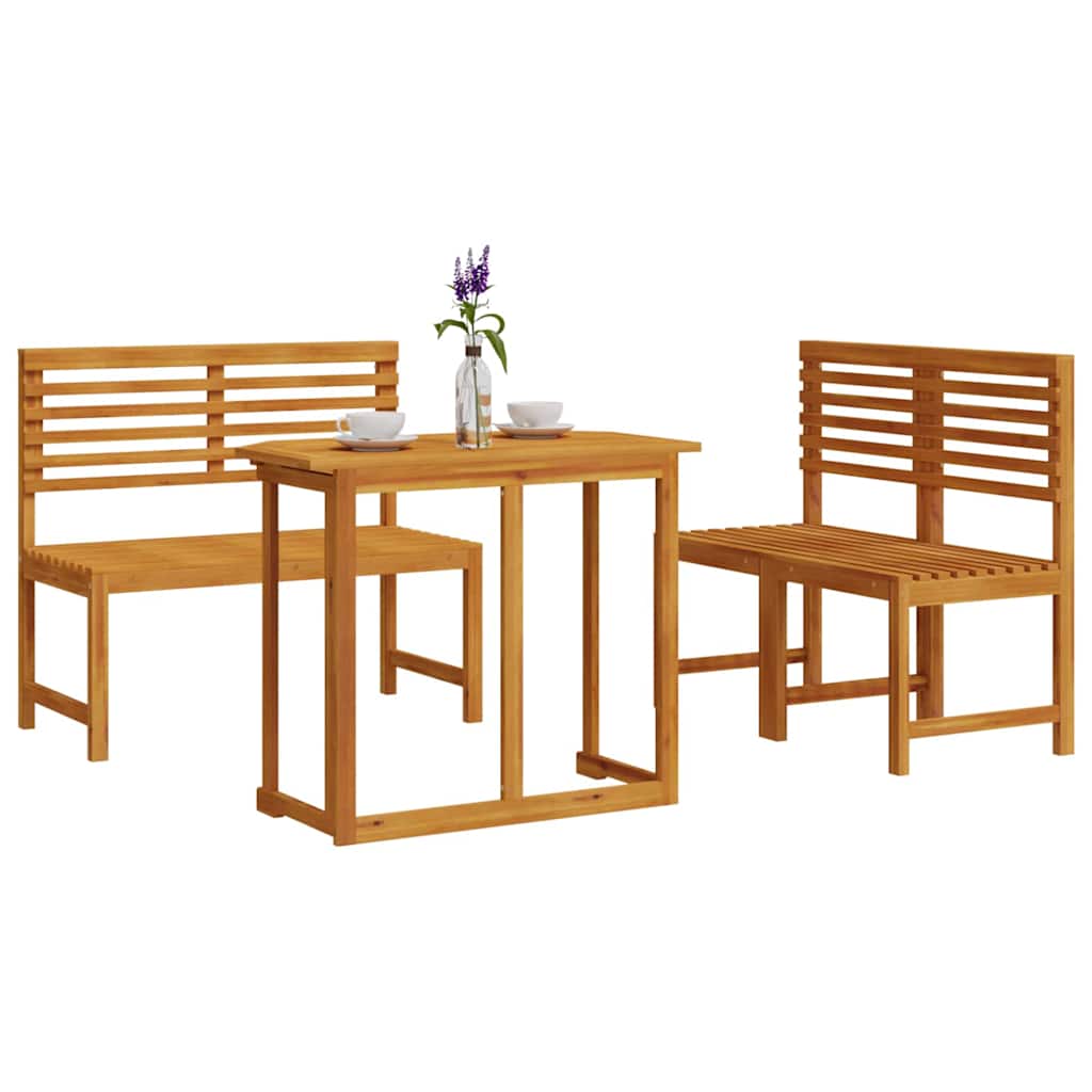 Garten Bistro Set 3 pcs Braun Akazie Massivholz