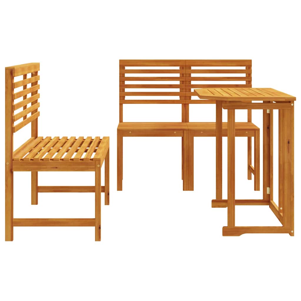 Garten Bistro Set 3 pcs Braun Akazie Massivholz