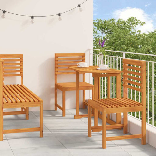 Garten Bistro Set 5 pcs Braun Akazie Massivholz
