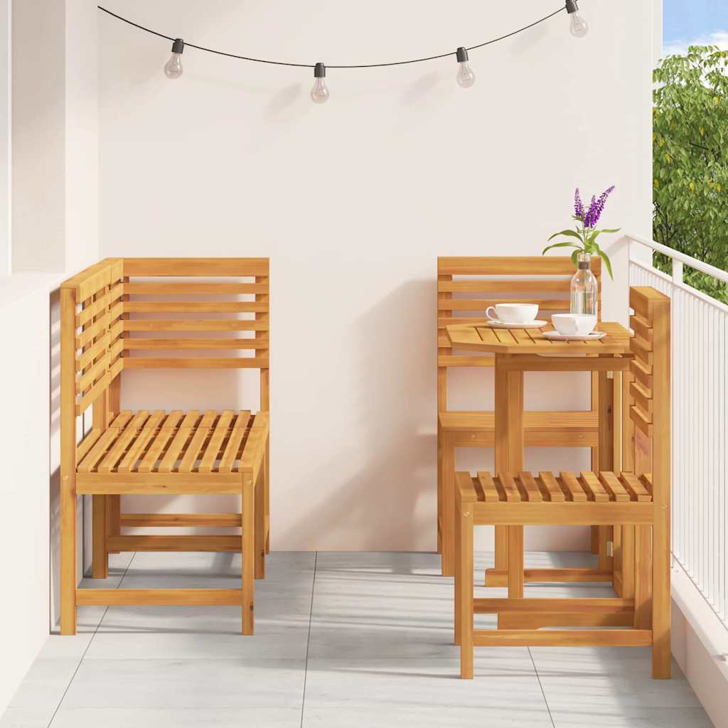Garten Bistro Set 5 pcs Braun Akazie Massivholz