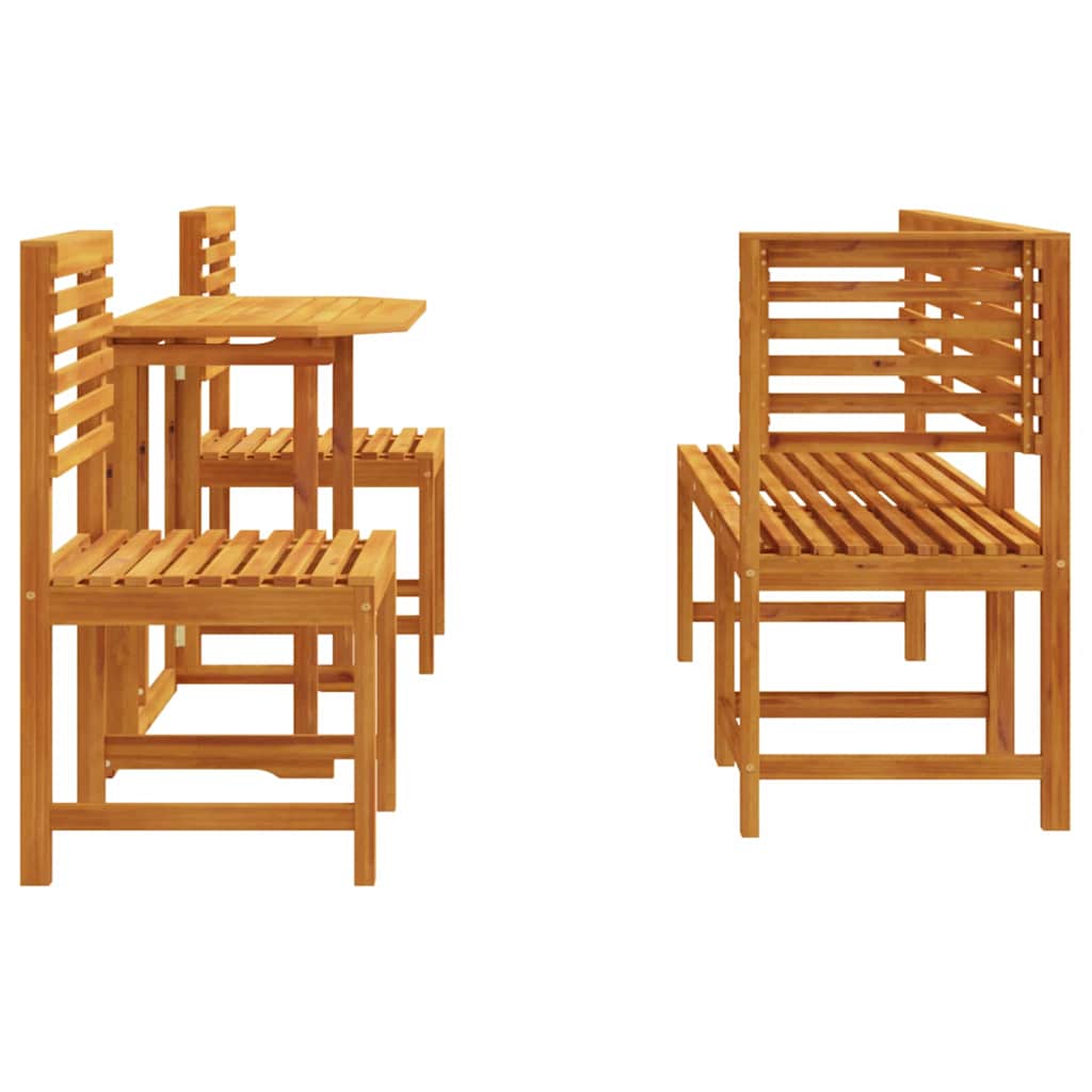 Garten Bistro Set 5 pcs Braun Akazie Massivholz