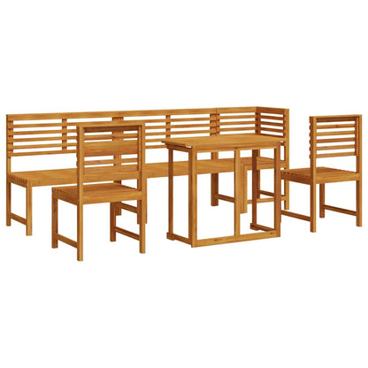 Garten Bistro Set 6 pcs Braun Akazie Massivholz