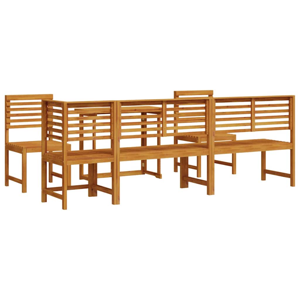 Garten Bistro Set 6 pcs Braun Akazie Massivholz