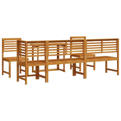 Garten Bistro Set 6 pcs Braun Akazie Massivholz