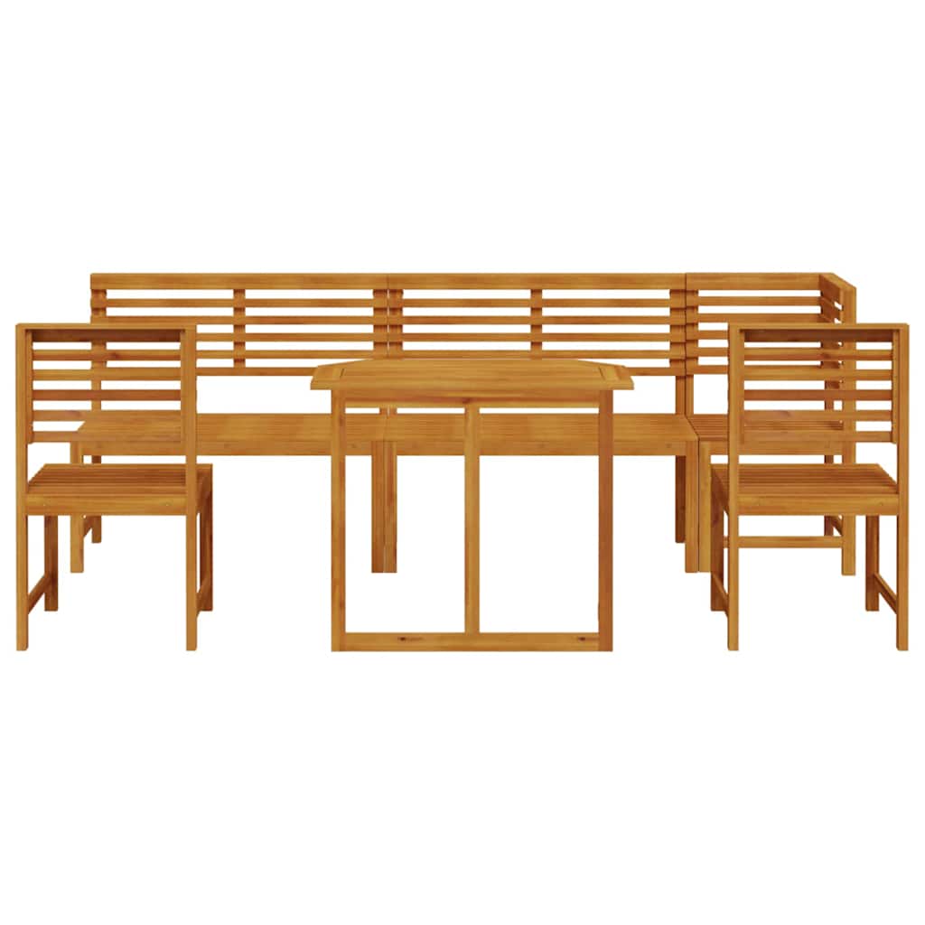 Garten Bistro Set 6 pcs Braun Akazie Massivholz