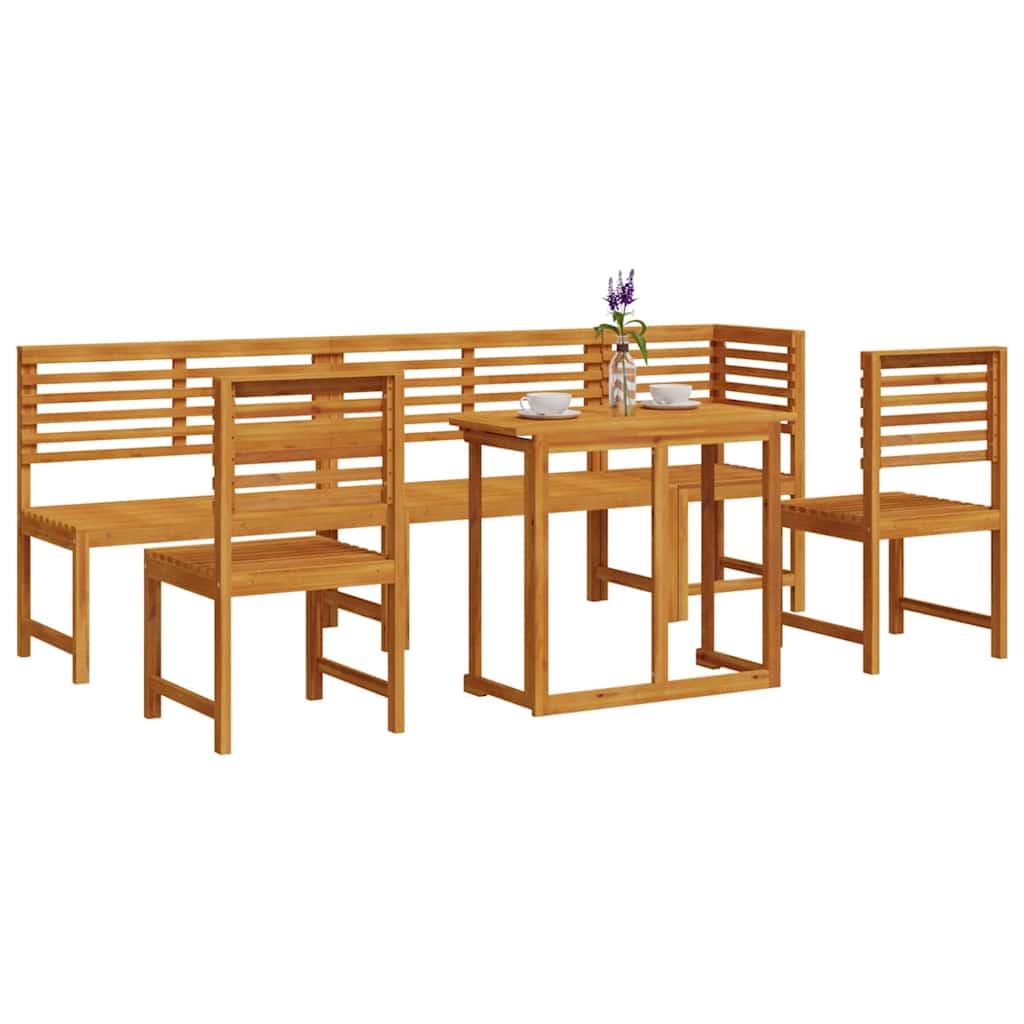 Garten Bistro Set 6 pcs Braun Akazie Massivholz