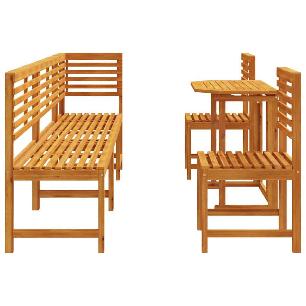 Garten Bistro Set 6 pcs Braun Akazie Massivholz