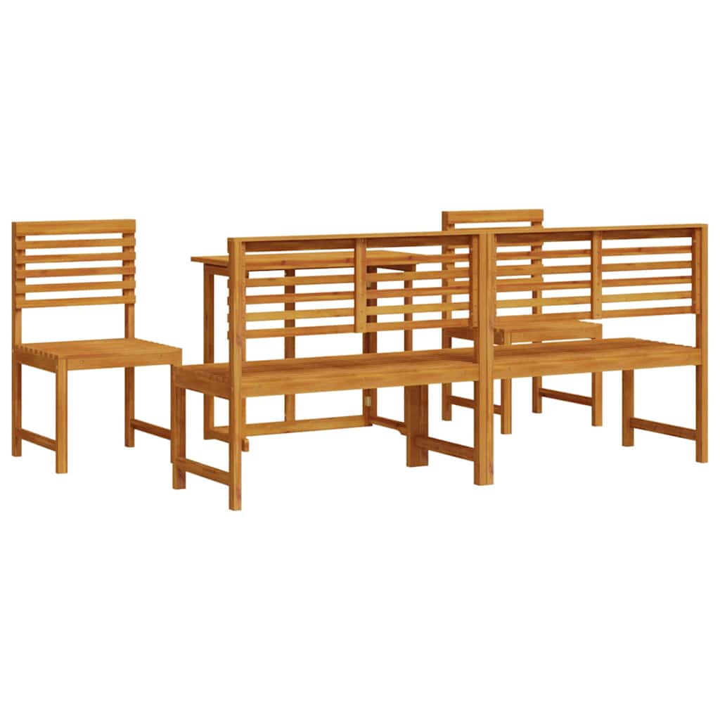 Garten Bistro Set 5 pcs Braun Akazie Massivholz