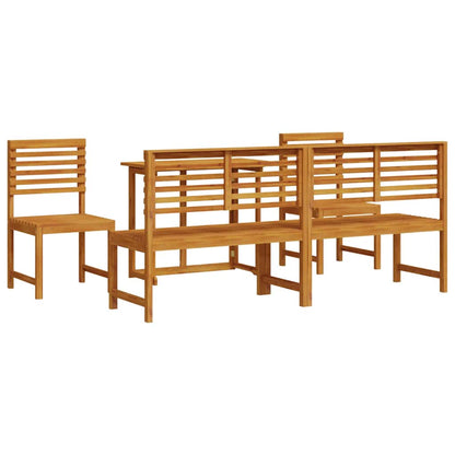 Garten Bistro Set 5 pcs Braun Akazie Massivholz