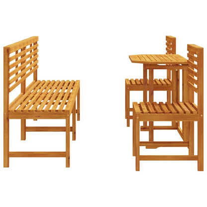 Garten Bistro Set 5 pcs Braun Akazie Massivholz