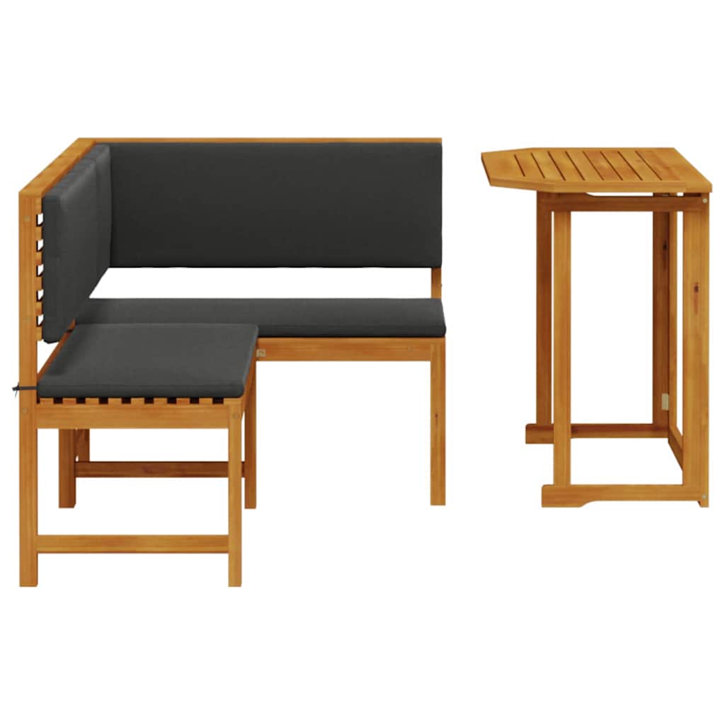 Gartenbänke Set 2 pcs Braun Akazie Massivholz