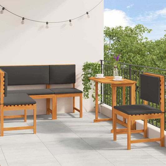 Gartenbänke Set 4 pcs Braun Akazie Massivholz