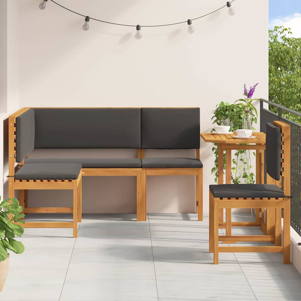 Gartenbänke Set 4 pcs Braun Akazie Massivholz