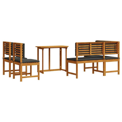 Gartenbänke Set 4 pcs Braun Akazie Massivholz