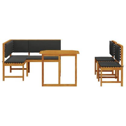 Gartenbänke Set 4 pcs Braun Akazie Massivholz