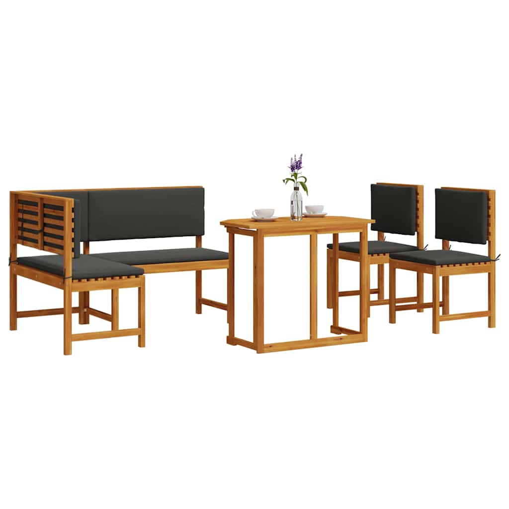 Gartenbänke Set 4 pcs Braun Akazie Massivholz