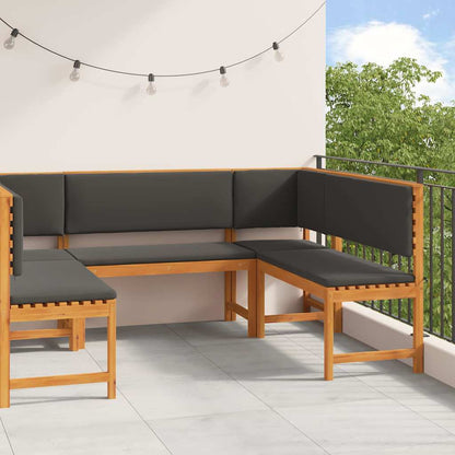 Gartenbänke Set 5 pcs Braun Akazie Massivholz