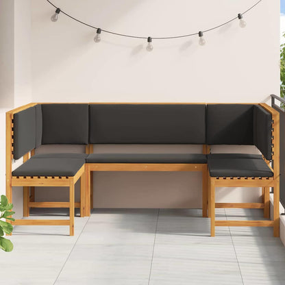 Gartenbänke Set 5 pcs Braun Akazie Massivholz