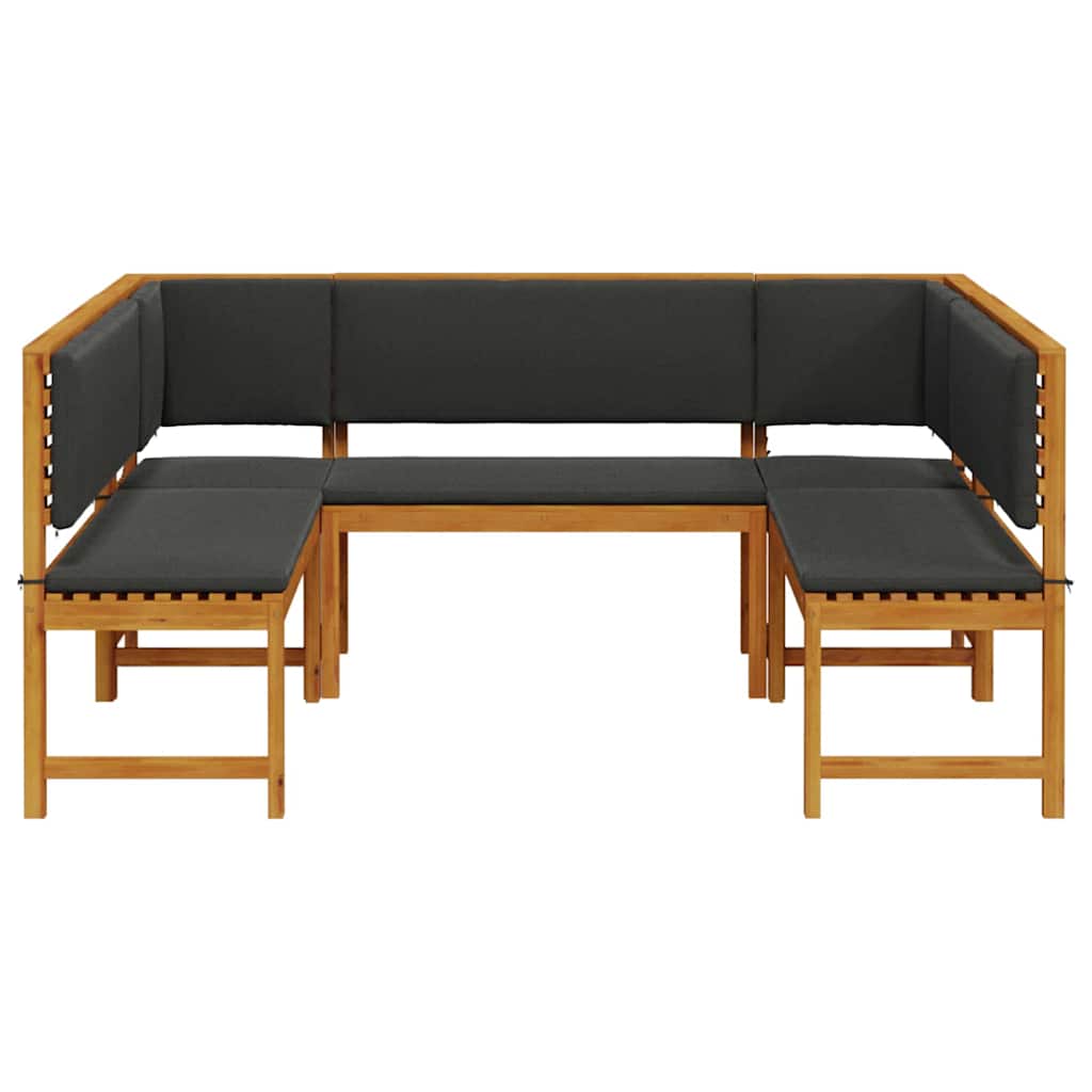 Gartenbänke Set 5 pcs Braun Akazie Massivholz