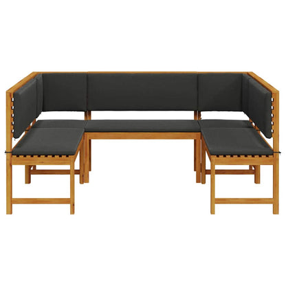 Gartenbänke Set 5 pcs Braun Akazie Massivholz