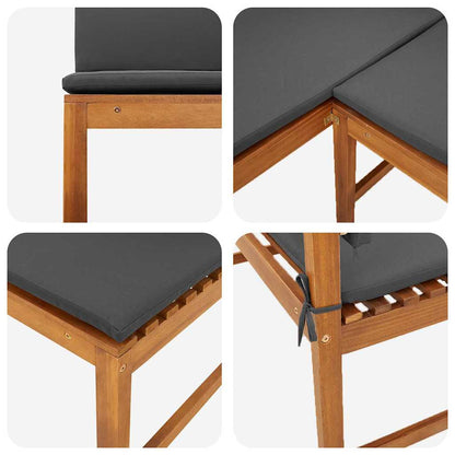 Gartenbänke Set 3 pcs Braun Akazie Massivholz