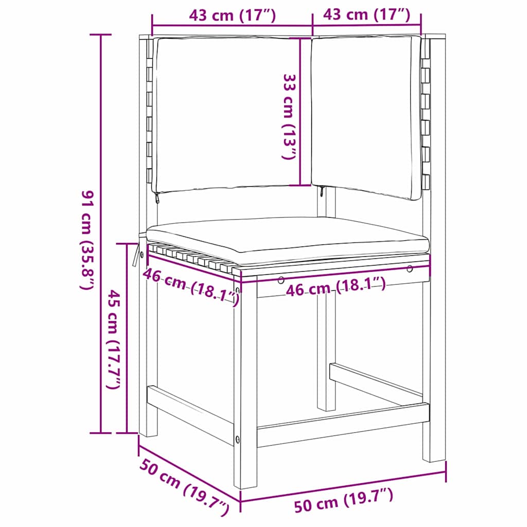 Gartenbänke Set 3 pcs Braun Akazie Massivholz
