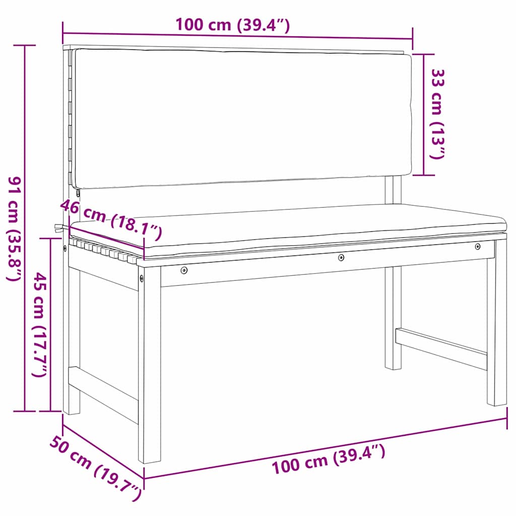 Gartenbänke Set 3 pcs Braun Akazie Massivholz