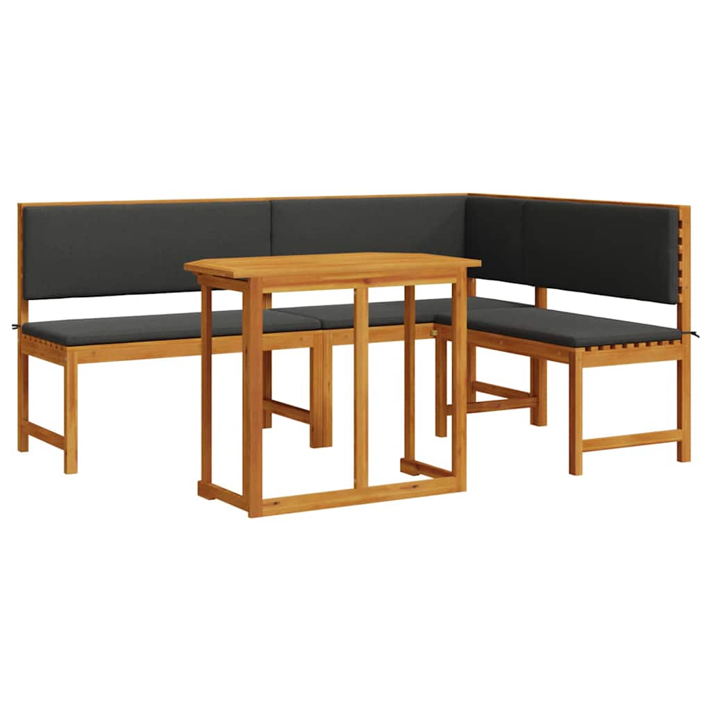 Gartenbänke Set 3 pcs Braun Akazie Massivholz