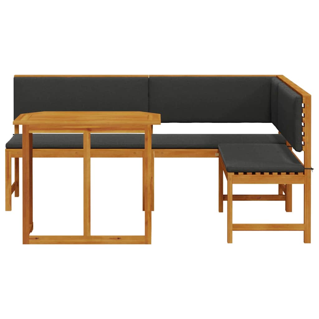 Gartenbänke Set 3 pcs Braun Akazie Massivholz