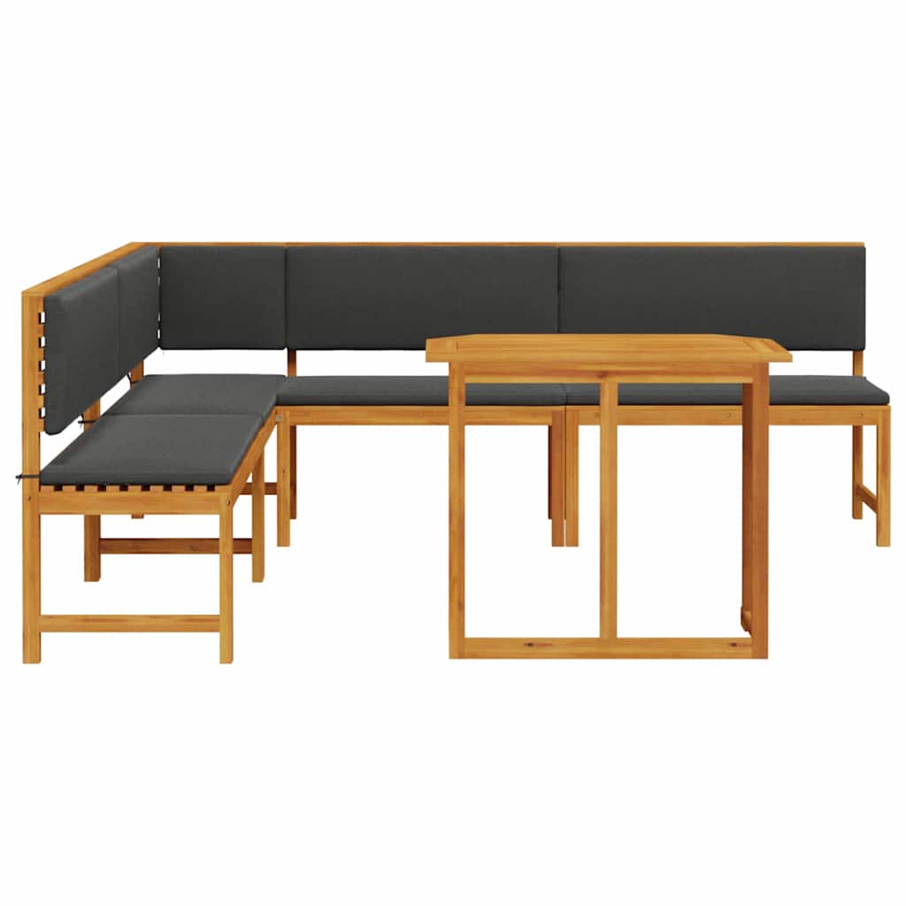 Gartenbänke Set 4 pcs Braun Akazie Massivholz