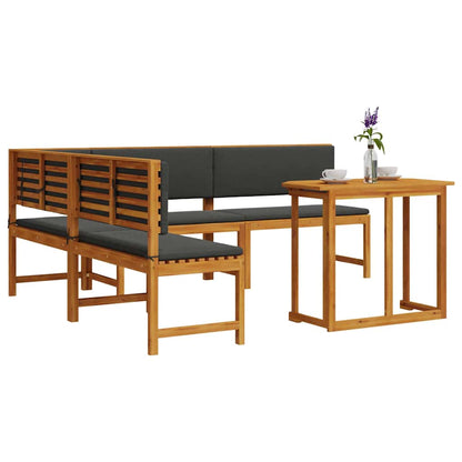 Gartenbänke Set 4 pcs Braun Akazie Massivholz