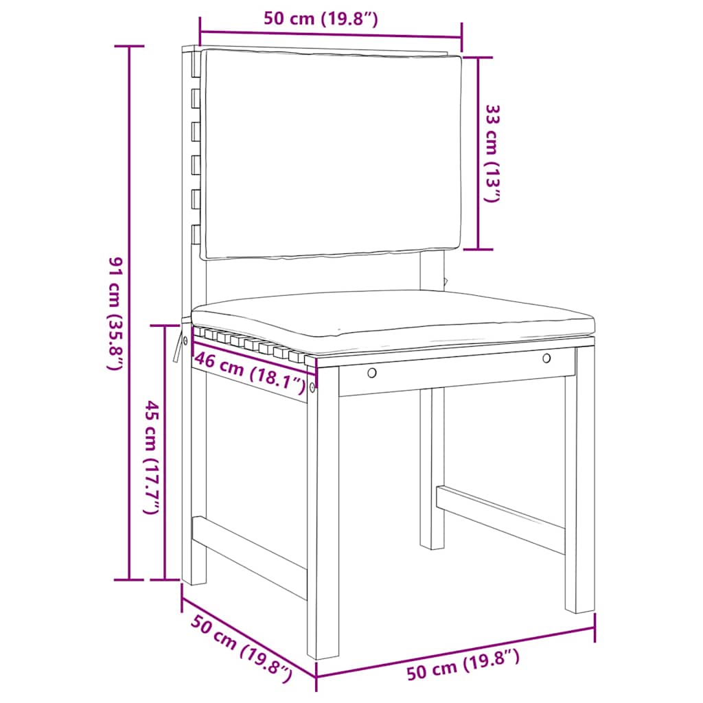 Garten Bistro Set 3 pcs Braun Akazie Massivholz