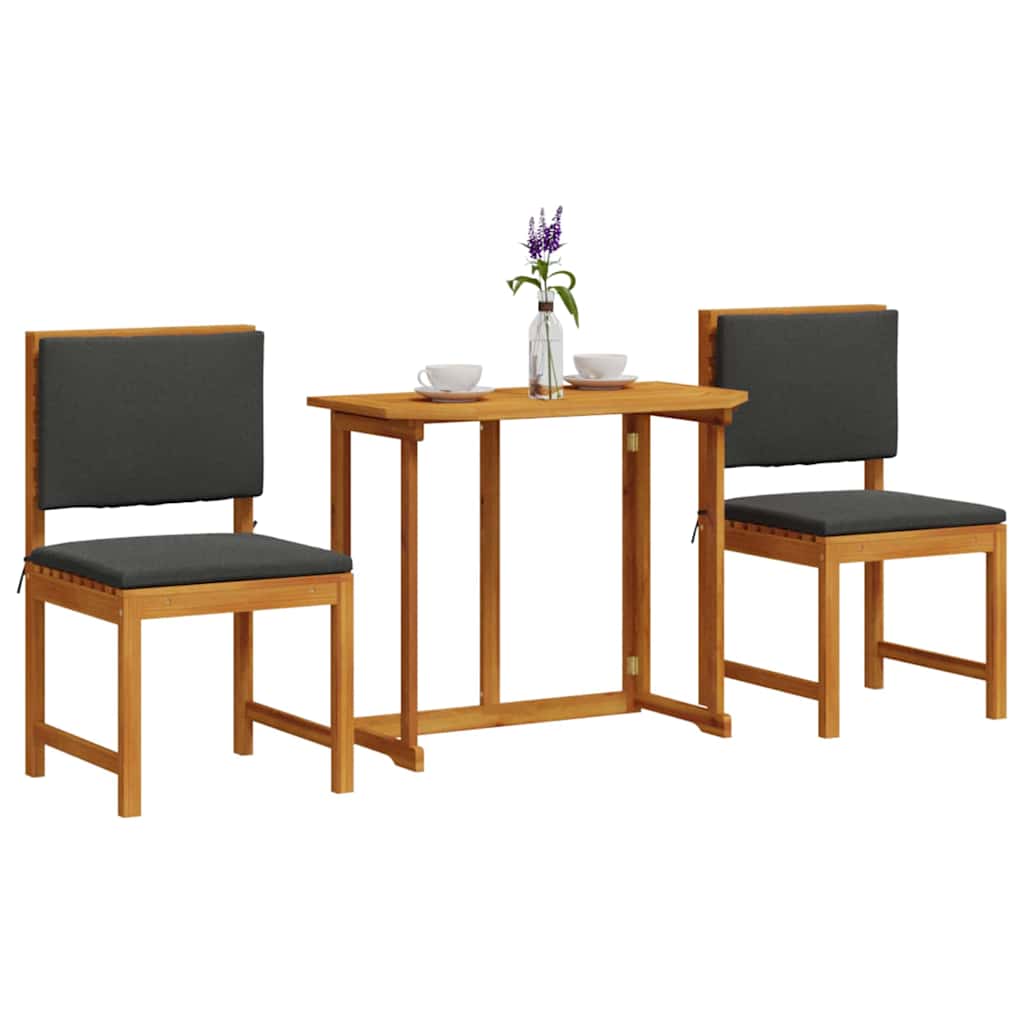 Garten Bistro Set 3 pcs Braun Akazie Massivholz