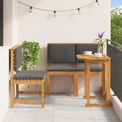 Garten Bistro Set 3 pcs Braun Akazie Massivholz